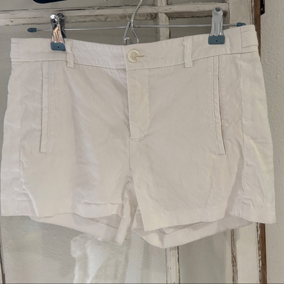 Vince Off-White Casual Linen Shorts - Picture 1 of 6